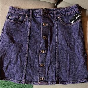 Hot Topic Blue A-Line Mini Skirt Work